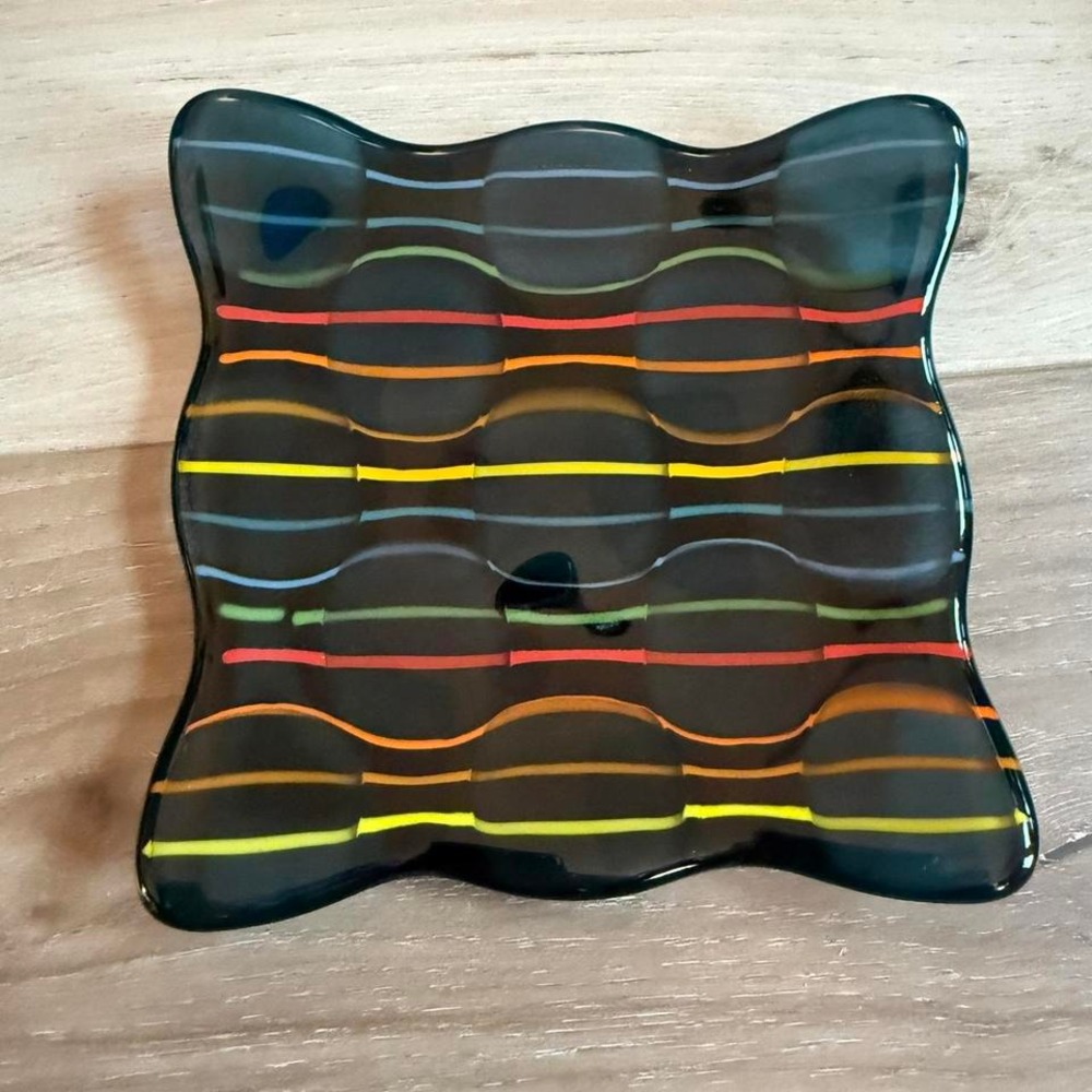 Blue glass‎ tray handmade